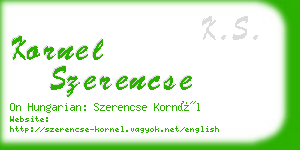 kornel szerencse business card